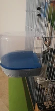 Caja de plástico para baño de aves, jaula colgante para baño de pájaros, loros, Baño de aves de bañera, bañera de agua para pájaros, cuenco para mascotas, 1 unidad