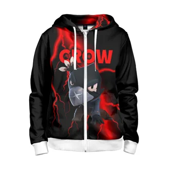 

Children's sweatshirt 3D with zipper Brawl Stars Crow