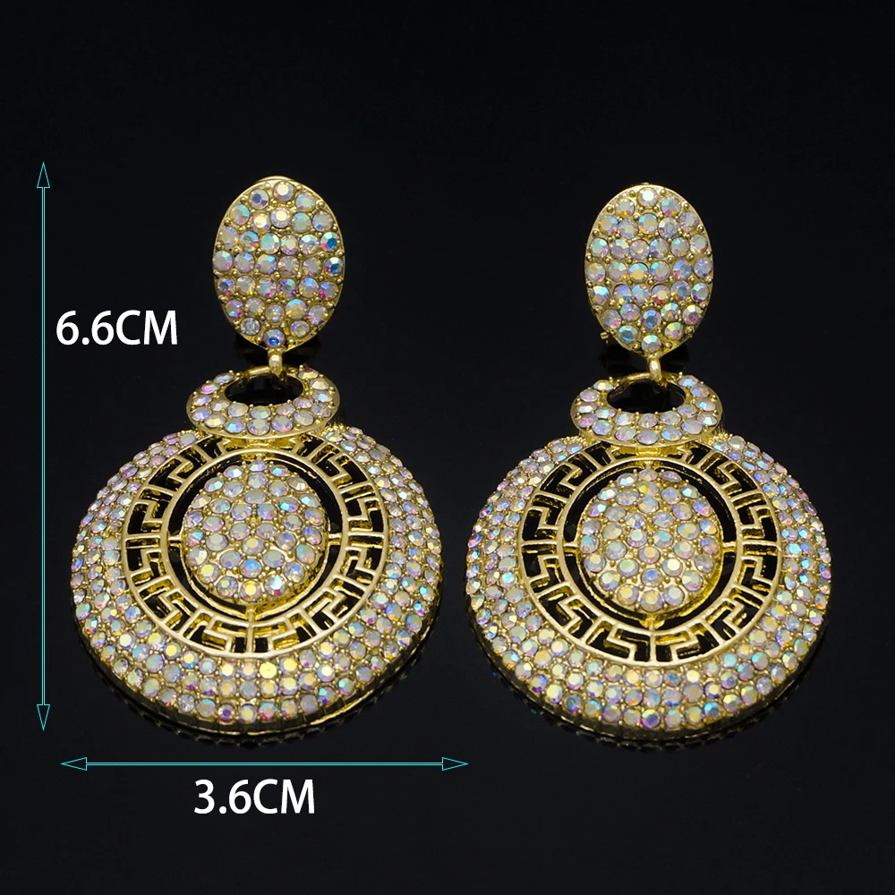 hoop earrings for women copper high quality drop zircon earrings very shining - Image 5