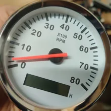Tacómetro para barco de 8K, medidor de tacómetro marino, LCD, reloj de arena, 12V/24V, 8000 RPM, 85mm, toerenteler