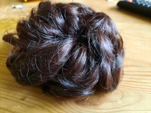 LUPU-extensiones de cabello sintético rizado moño de pelo de Donut, postizos de fibra de alta temperatura, con banda de goma