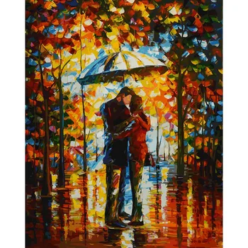 

"Kiss in the Park" painting by numbers on canvas 40*50. Snow White. 208-B