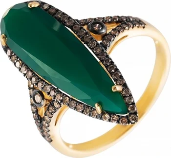 

Jay VI ring with diamonds, Agate in Yellow Gold