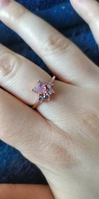 Anillos de Compromiso con diseño de Pata de Gato para mujer, anillos elegantes de circonia cúbica rosa para mujer, joyería de boda para mujer