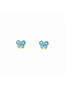 

Baby earrings or girl Butterfly Enamel Blue (9kts)