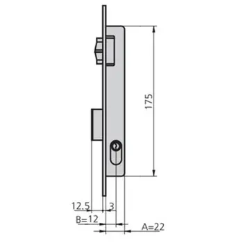 

LOCK MORTISE METAL 22X12MM 1963V/0 NIQ ROD/PAL CVL