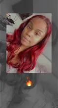 Topodmido 13x4 Color rojo del pelo humano del frente del cordón pelucas con minimechones resaltar el Color de cabello Remy brasileño peluca con malla frontal para las mujeres