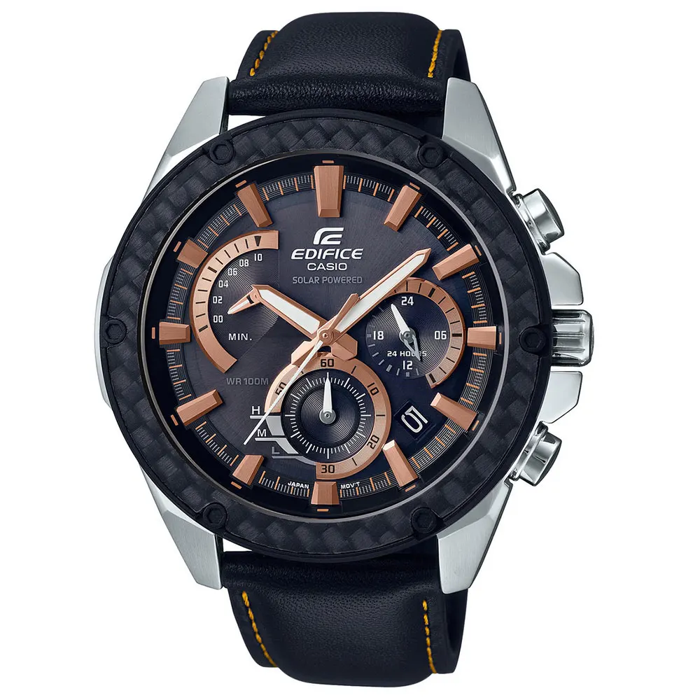 Casio Edifice часы на солнечных батареях карбоновый Чехол Мужские наручные брендовые