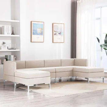

Set 6 PCs fabric sofa cream sofas