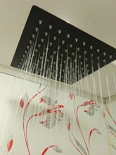 Shower-Head Square Wall Bathroom Stainless-Steel Rainfall Ceiling Black Ultrathin 2-Mm
