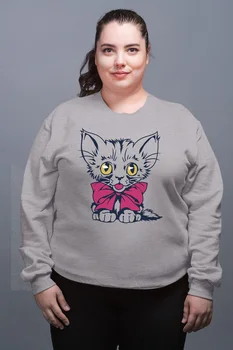 

Angemiel Wear Pink Papyonlu Cat Gray Female Sweatshirt