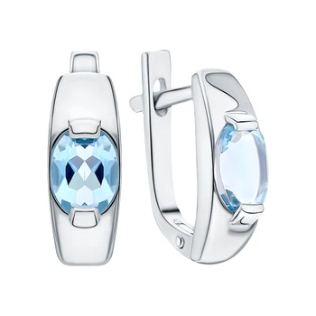 

Silver earrings with Topaz sunlight sample 925