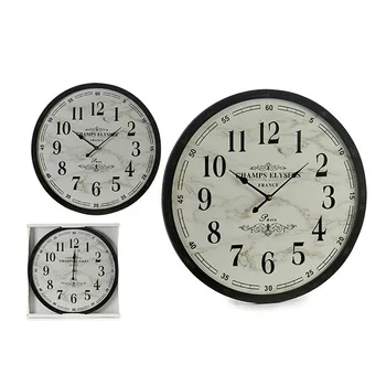 

Wall Clock White Black (3,5 x 60 x 60 cm)