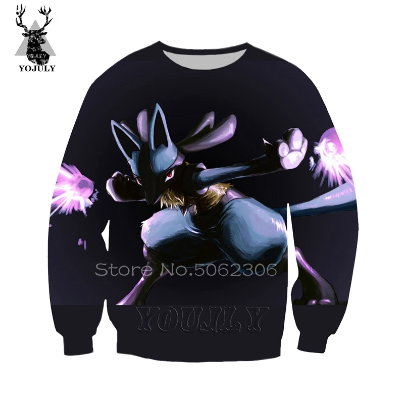 Lucario Толстовка странные вещи для мужчин Покемон off white Толстовка Осень шелковые худи 3D lil peep Harajuku Хип Хоп Уличная одежда w08 - Цвет: 6