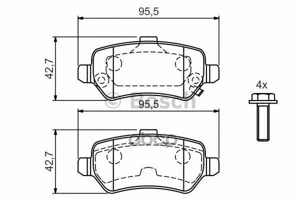 Колодки Тормозные Дисковые Opel Astra G/H/Zafira A Задние Bosch арт. 0986424646