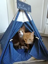 Cat Bed House Teepee Cushion Pet-Tent Puppy Available Outdoor Portable For Dog with Thick