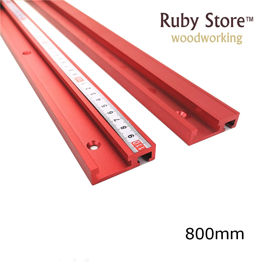 800mm Standard Aluminium T-track 45mm Width with Self Adhesive Metric Scale