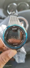 SKMEI-Reloj digital con pantalla led para hombre, pulsera impermeable con cronógrafo, calendario y alarma, de diseños deportivos y estilo masculino, modelo 1219