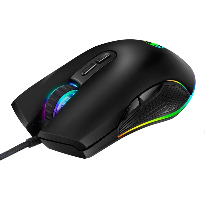Кабель type-C, мышь 800-3200 точек/дюйм, Проводная Rgb подсветка, игровые мыши для Apple Macbook Pro Chromebook Omen, ноутбук - Цвет: Black