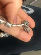 Nuevo 925 Plata niño niña de copo de nieve cazador de sueños de plumas oso zorro estrella del cielo cuentas Original pulsera de abalorios Pandora para manualidades joyería