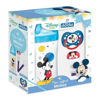 

DODIE My Mickey Box (1 bottle starter + 330 ml Blue, 1 pacifier anatomical + 18M, 1 pacifier clip)-Disney Baby