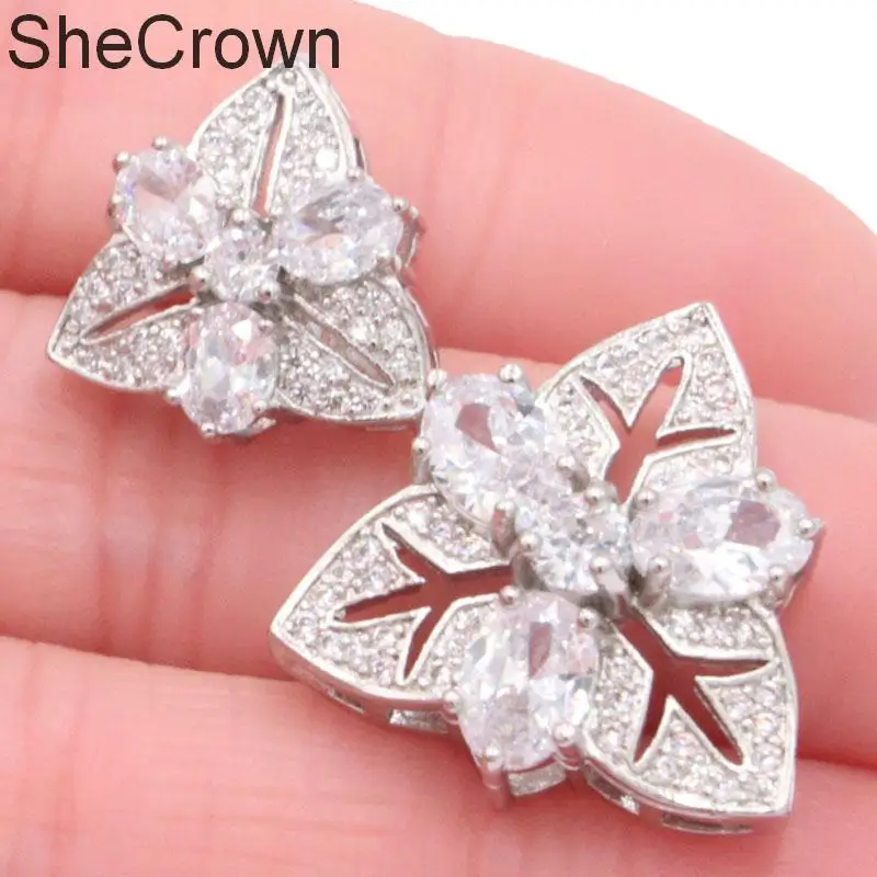 

43x21mm 2019 New Designed White Sapphire White CZ Ladies Wedding Silver Pendant