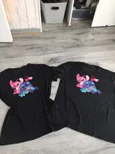 Playera con puntadas de Disney para mujer, camiseta de dibujos animados, camiseta blanca a la moda para hombre y mujer, gran oferta