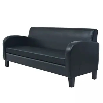 

Sofa 3 seater synthetic leather black sofa