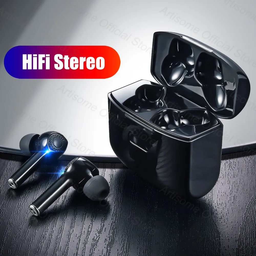 TWS спортивные Bluetooth наушники беспроводные 5 0 с микрофоном сенсорная гарнитура 1200