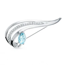 Серебряная брошь с топазами и фианитами SUNLIGHT проба 925