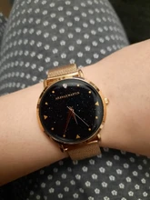 Reloj de pulsera de cuarzo japonés para mujer, cronógrafo con correa de malla de acero inoxidable, relojes de pulsera dorados con estrellas de la noche
