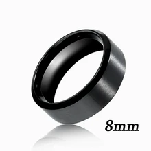  Black Rings Classic Stainless Steel Ring Engagement Wedding Bands For Men Female Couple Black Silver Color Fashion Jewelry 8/6mm 