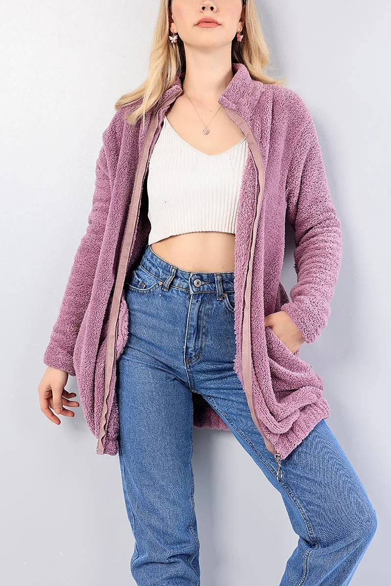 Zippered Welsoft Women's Soft Polar Design Hoodie & Sweatshirt Winter New Polar Fleece Women Sweatshirts Comfortable And Warm Fl