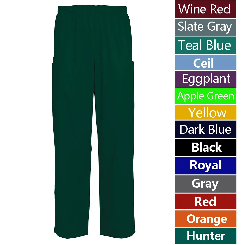 Medical Scrubs Men's Scrub Pants Nursing Uniform Pants Full Elastic Waist Cargo