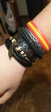 10 unids/set abrigo negro tejido de nueva moda de los hombres hechos a mano pulseras de hombre de cuero de las mujeres de los hombres de la pulsera del brazalete al por mayor regalo de la joyería