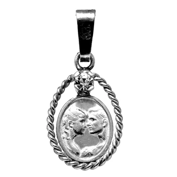 

Pendant 925 Sterling silver m medal cubic zirconia lover kiss. [1209GR] -Customizable-RECORDING INCLUDED IN THE PRICE