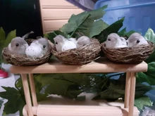 Cage-Set Nest Bird Gardening-Decoration Desktop-Ornament 9cm Simulation Photography-Props