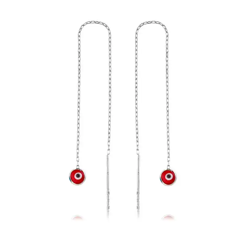 

Armagano 100% 925 Sterling Silver Chain Red Evil Eye Earrings Quality and Original Women 'S Earrings