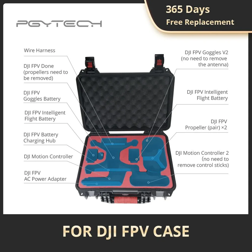 PGYTECH Fpv Drone Carrying Case Shockproof Large Capacity Carrying Case
