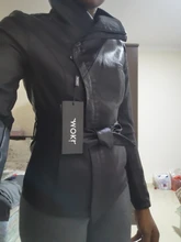 Jacket Short Turn-Down-Collar Spring Faux-Leather AORRYVLA Fashion Women New Length Slim-Style