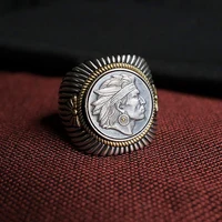 Indian Head Two-tone Rings For Men Silver Color Creative Vintage Punk Hip Hop Biker Men's Ring Male Jewelry Gift Size 6-13