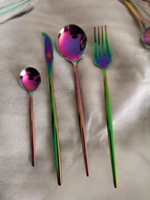 Dinnerware-Set Spoon Knife-Fork Dishwasher-Safe Stainless-Steel Gold Kitchen 24pcs White