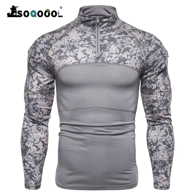 

Soqoool Camouflage Tactical Military Clothing Combat Shirt Assault Multicam ACU long sleeve Army Tight T shirt US Army Costume