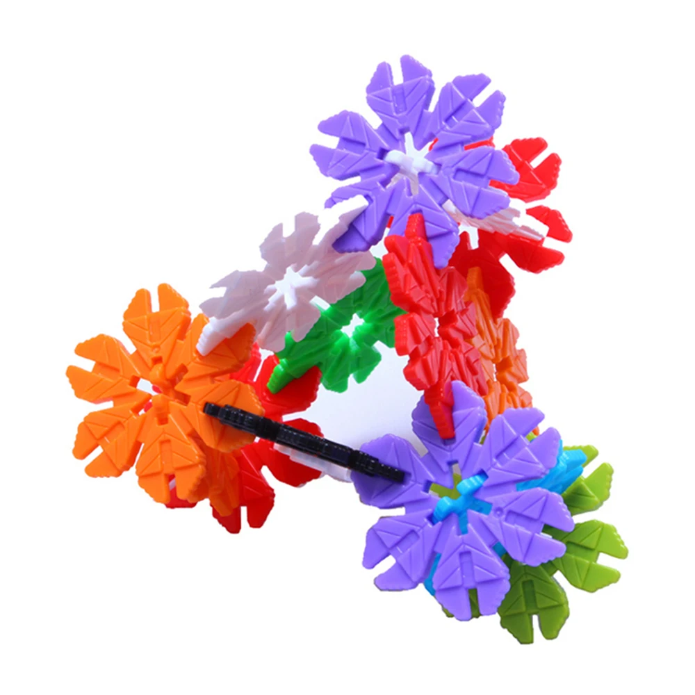 

Snowflake-Shaped Assembled Building Blocks Educational Toys For Children Recognize Color Shape Development Thinking DIY Blocks