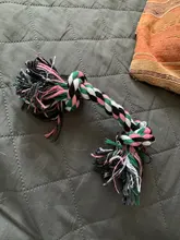 1pc Pet Dog Toy Rope Double Knot Cotton Braided Dog Rope Toy Puppy Chew Toy Cleaning