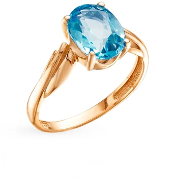 

Gold ring with Topaz sunlight sample 585