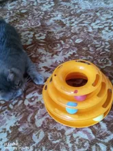 Torre de juguete para gato, torreón de tres niveles con pista de disco y pelota de entrenamiento, plato de diversión, triple, para inteligencia de mascotas