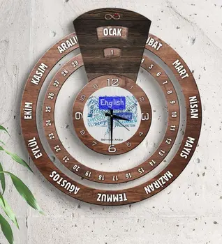 

Personalized English Teacher Infinite Mayan Calendar Wall Clock-4