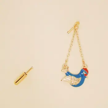 

Brooch on lapel Bullfinch 51012 (blue, needle, jewelery alloy)