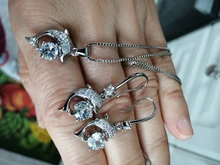 Plata de Ley 925 auténtica de joyería de cristal con forma de delfín para mujer, cadena con colgantes y collares, Gargantilla para mujer, regalo de fiesta de boda